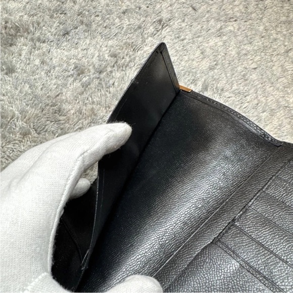Yves Saint Laurent Black Wallet with Gold Accents - Picture 8 of 12